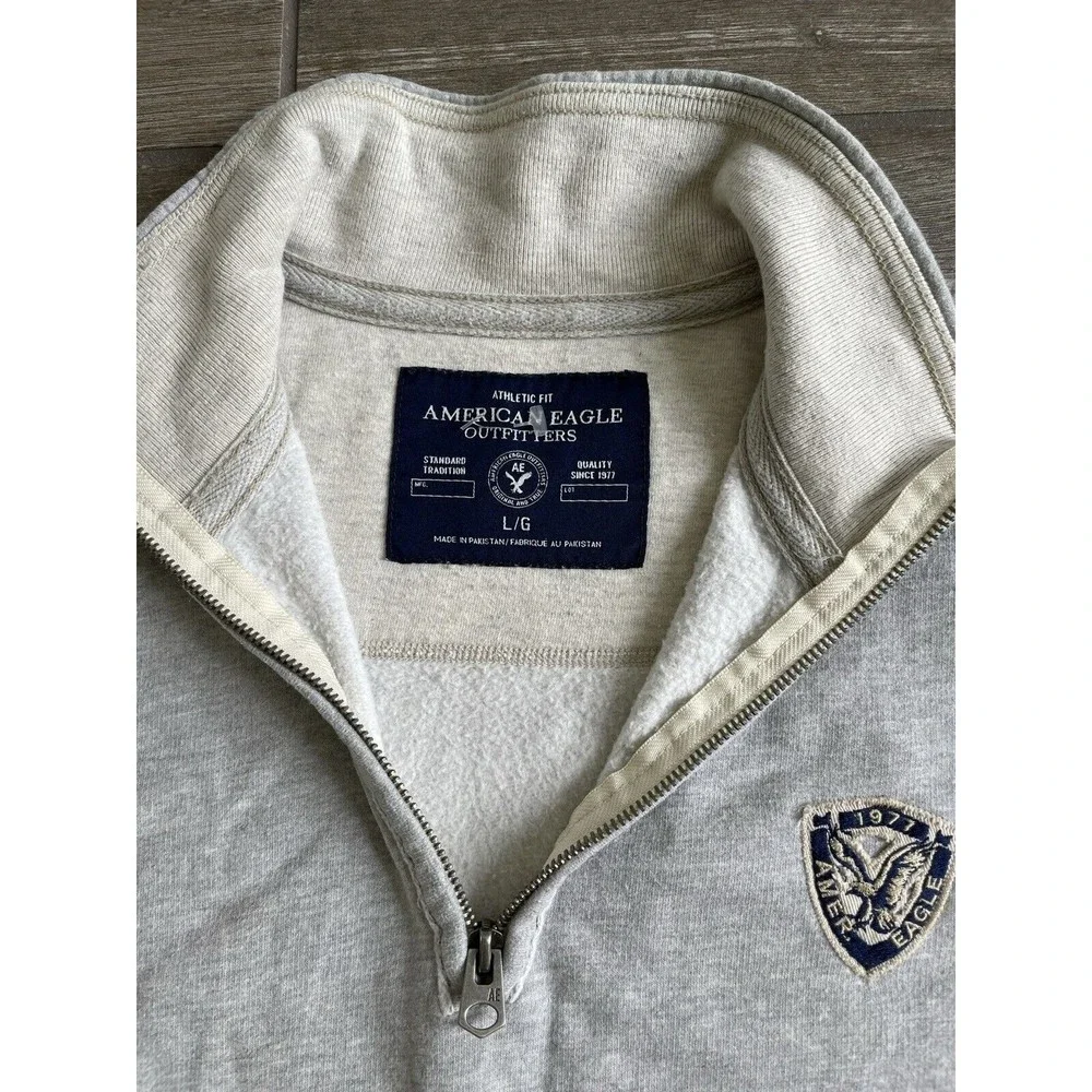 1977 American Eagle 1/4 Zip Pullover Sweatshirt  Mens Size Large Gray